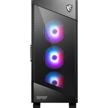 Arvuti korpus MSI MPG VELOX 100R Mid Tower Must — ATX, 7 laienduspesa, 2×3.5 tolli pesa, 2×2.5 tolli pesa, USB-C