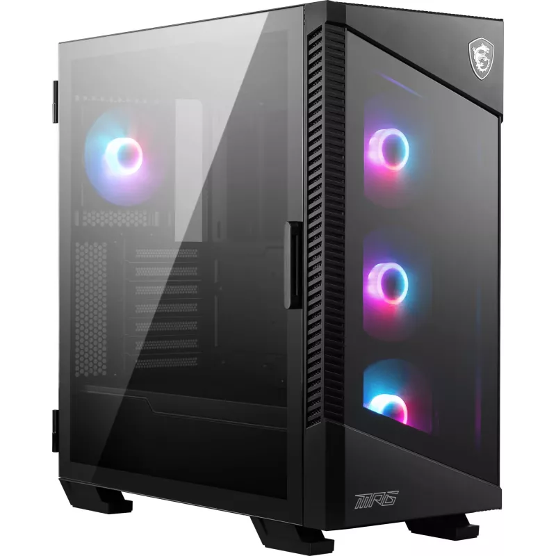 Arvuti korpus MSI MPG VELOX 100R Mid Tower Must — ATX, 7 laienduspesa, 2×3.5 tolli pesa, 2×2.5 tolli pesa, USB-C