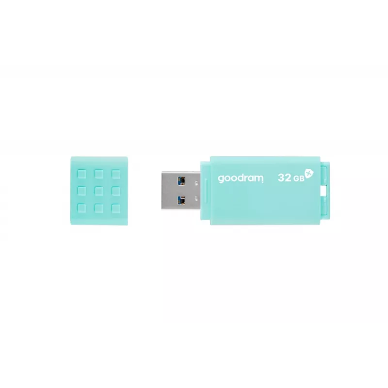 USB-mälupulk GOODRAM UME3 32 GB USB Type-A 3.2 Gen 1 — türkiis, 60 MB/s lugemine, 20 MB/s kirjutamine