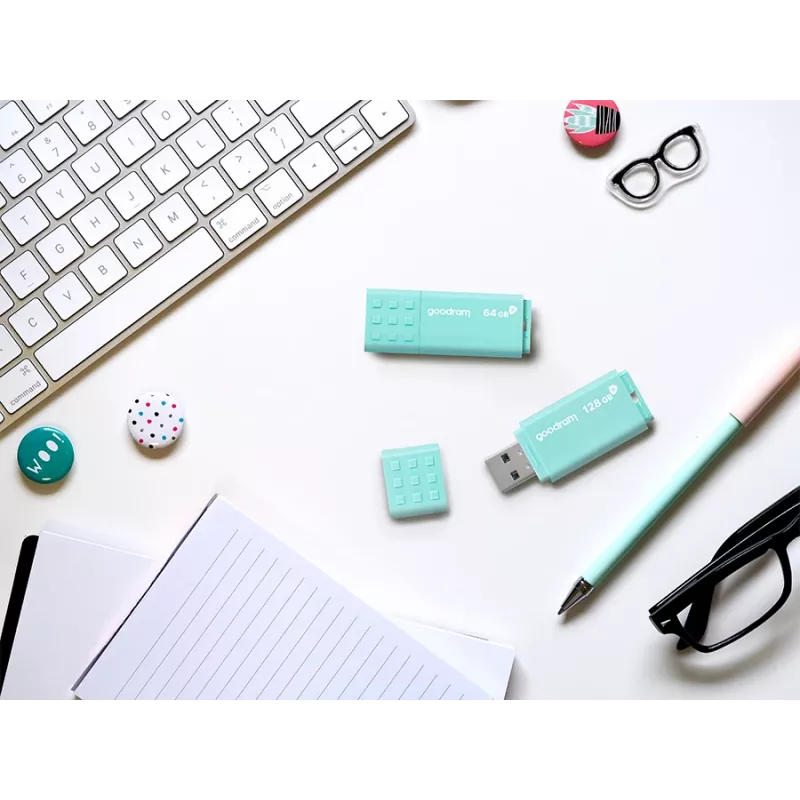 USB-mälupulk GOODRAM UME3 32 GB USB Type-A 3.2 Gen 1 — türkiis, 60 MB/s lugemine, 20 MB/s kirjutamine