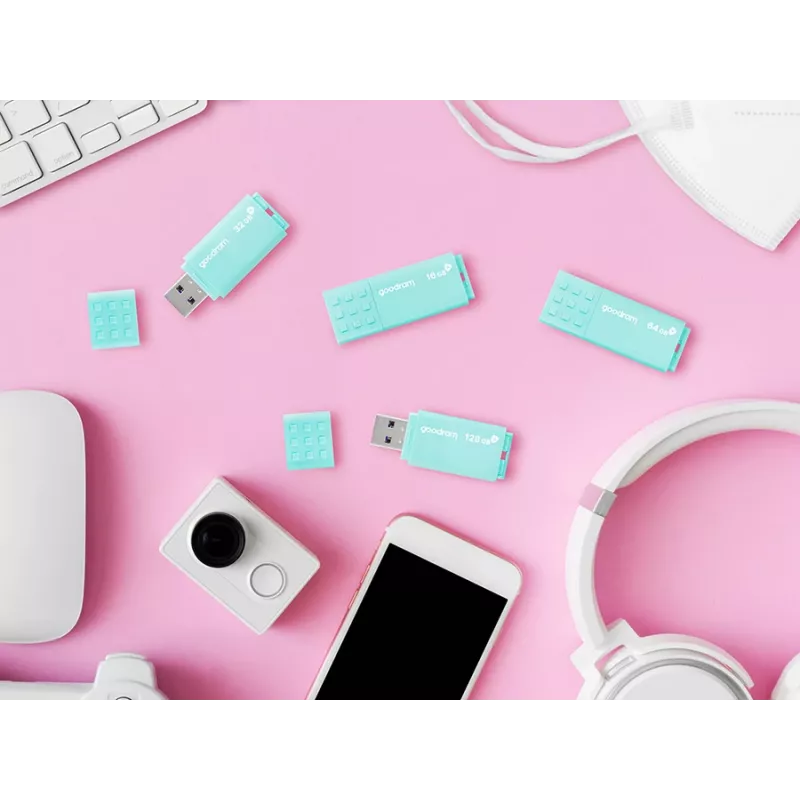 USB-mälupulk GOODRAM UME3 32 GB USB Type-A 3.2 Gen 1 — türkiis, 60 MB/s lugemine, 20 MB/s kirjutamine