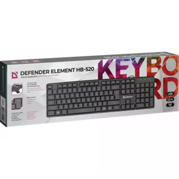 Juhtmega USB-klaviatuur DEFENDER HB-520 — kompaktne paigutus, USB-ühendus