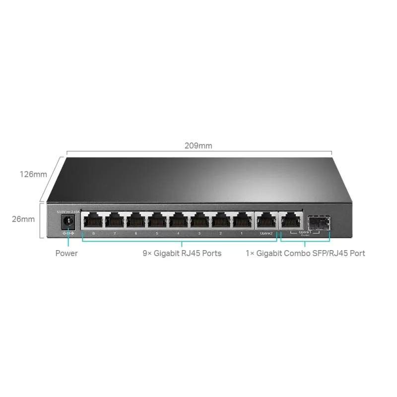 Hallatav lüliti TP-Link TL-SG1210MPE 10 pordiga Gigabit ja 8 pordiga PoE+