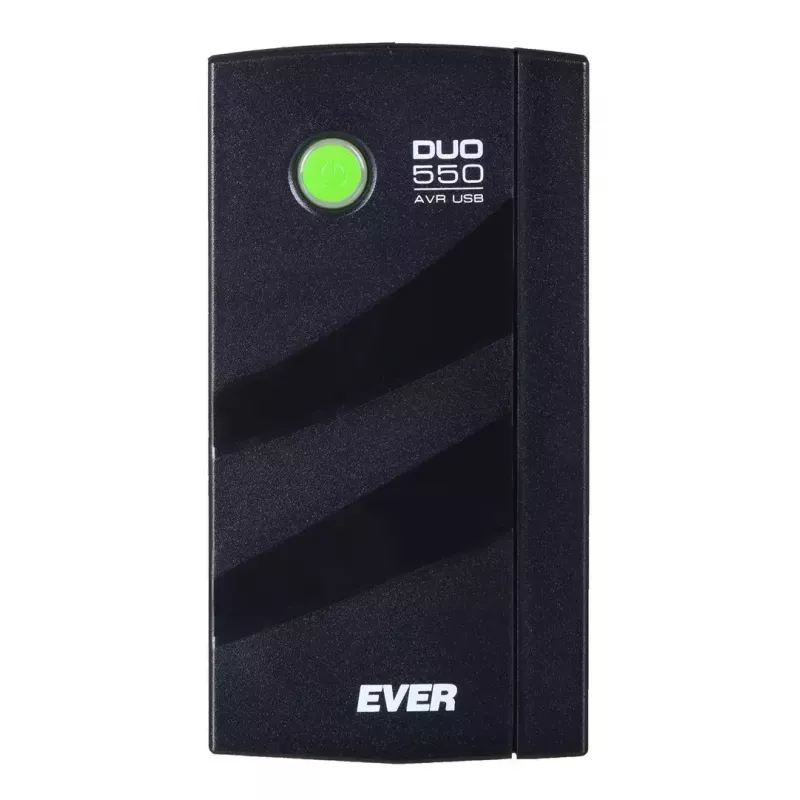 Katkematu toiteallikas EVER DUO 550 PL AVR USB 550VA, 0,55 kVA / 330 W, liin-interaktiivne, 3×C13 pistikupesa, 12V 5Ah aku