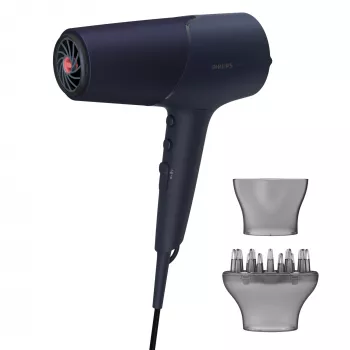 Föön Philips 5000 series BHD510/00, 2300 W, 6 kuumust/6 kiirust, ioonsüsteem, cool shot, koondaja ja difuusor, tumesinine, 1,8 m juhe