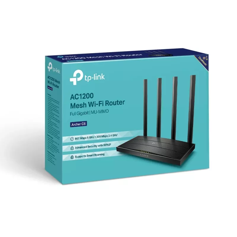 TP-Link Archer C6 traadita ruuter Fast Ethernet Dual-band (2,4 GHz / 5 GHz) Valge