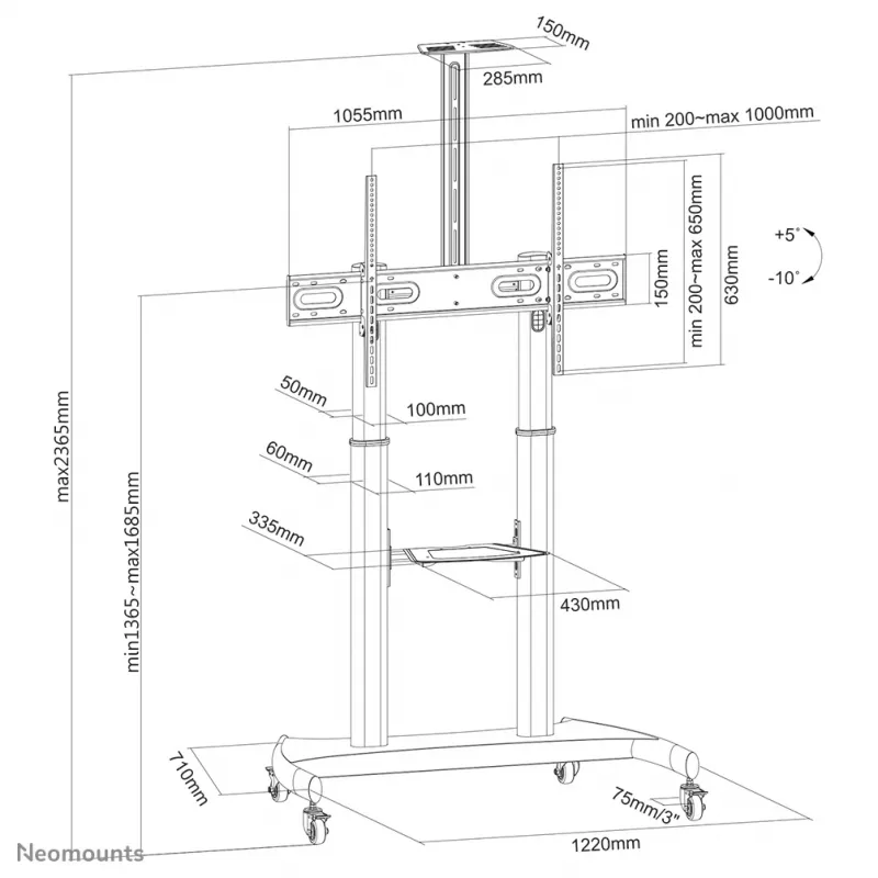 Neomounts PLASMA-M1950E TV alus 60–100 tolli