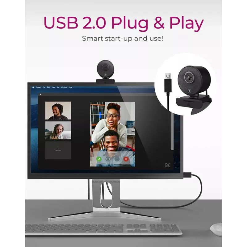 ICY BOX IB-CAM501-HD veebikaamera 1920 x 1080 pikslit USB 2.0 must