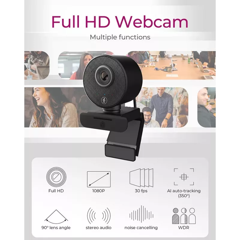 ICY BOX IB-CAM501-HD veebikaamera 1920 x 1080 pikslit USB 2.0 must