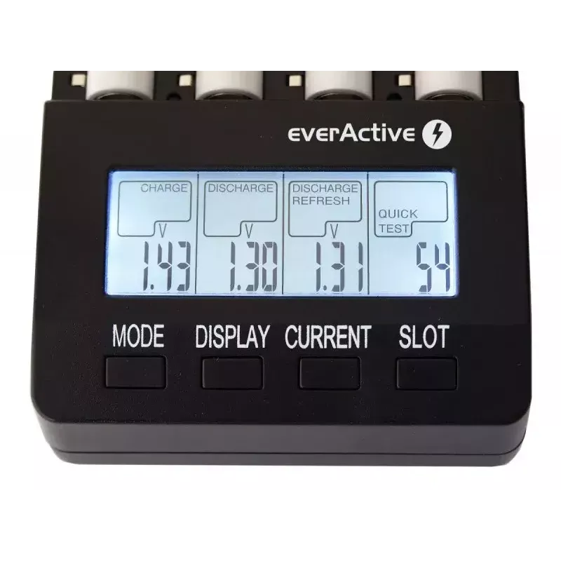 Akulaadija everActive NC-3000 — universaalne laadija AA/AAA/C/D (4elemendiline) must, 100–240V