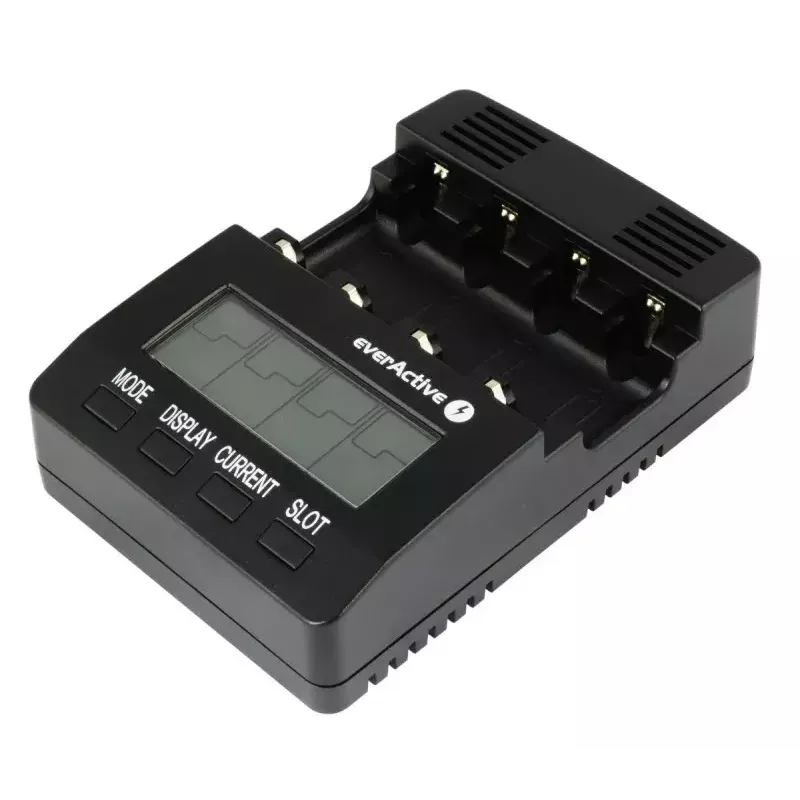 Akulaadija everActive NC-3000 — universaalne laadija AA/AAA/C/D (4elemendiline) must, 100–240V