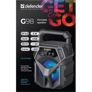 Mono kaasaskantav kõlar Defender G98 must
