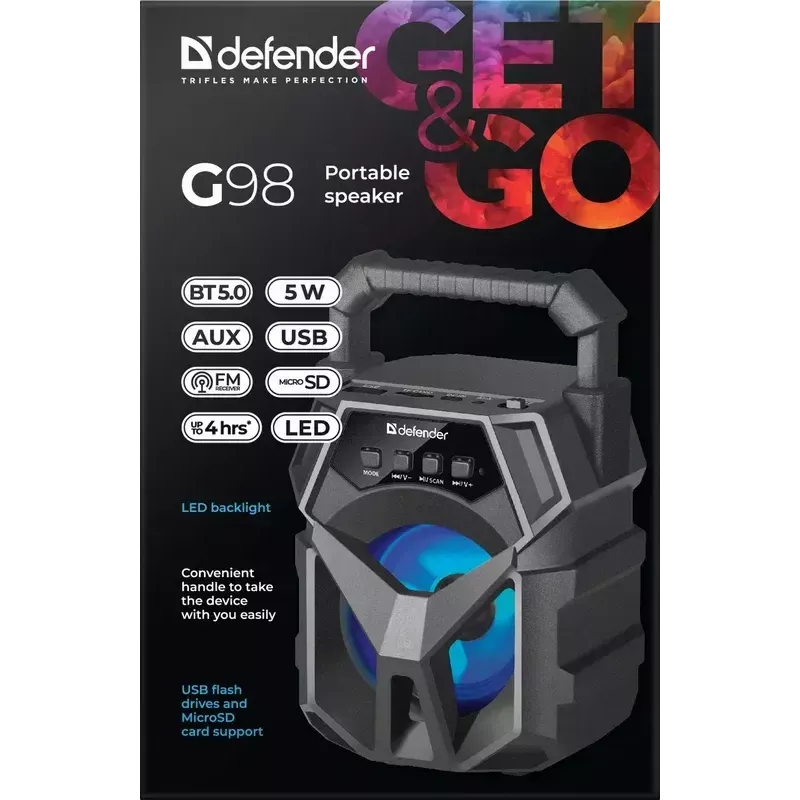Mono kaasaskantav kõlar Defender G98 must