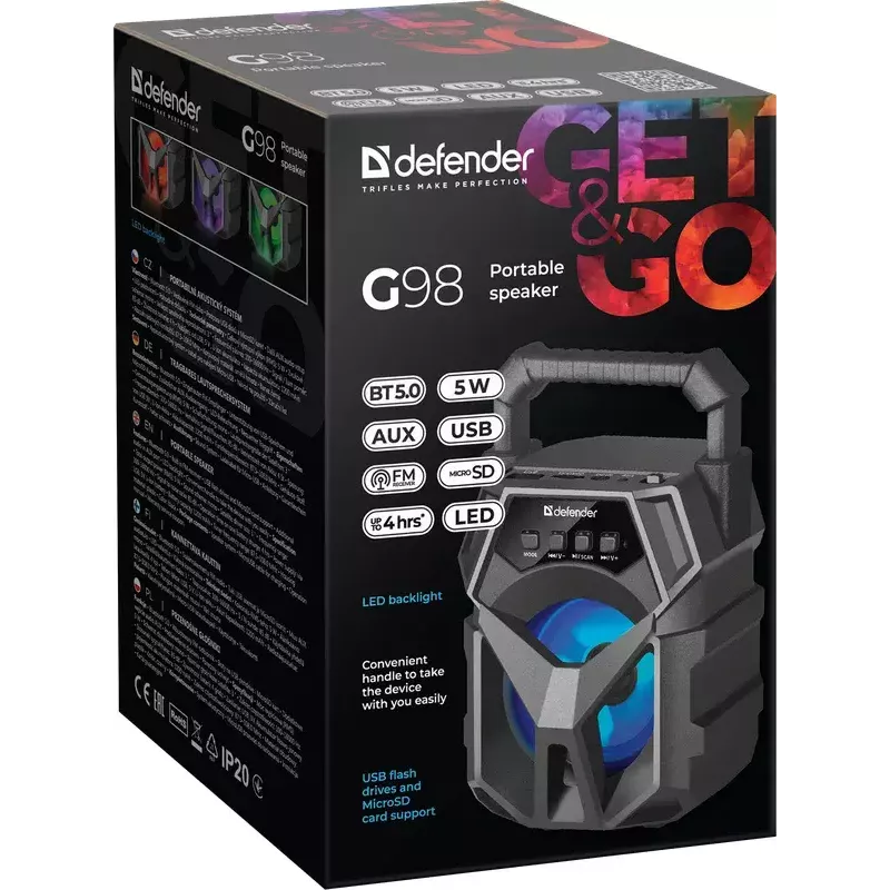 Mono kaasaskantav kõlar Defender G98 must