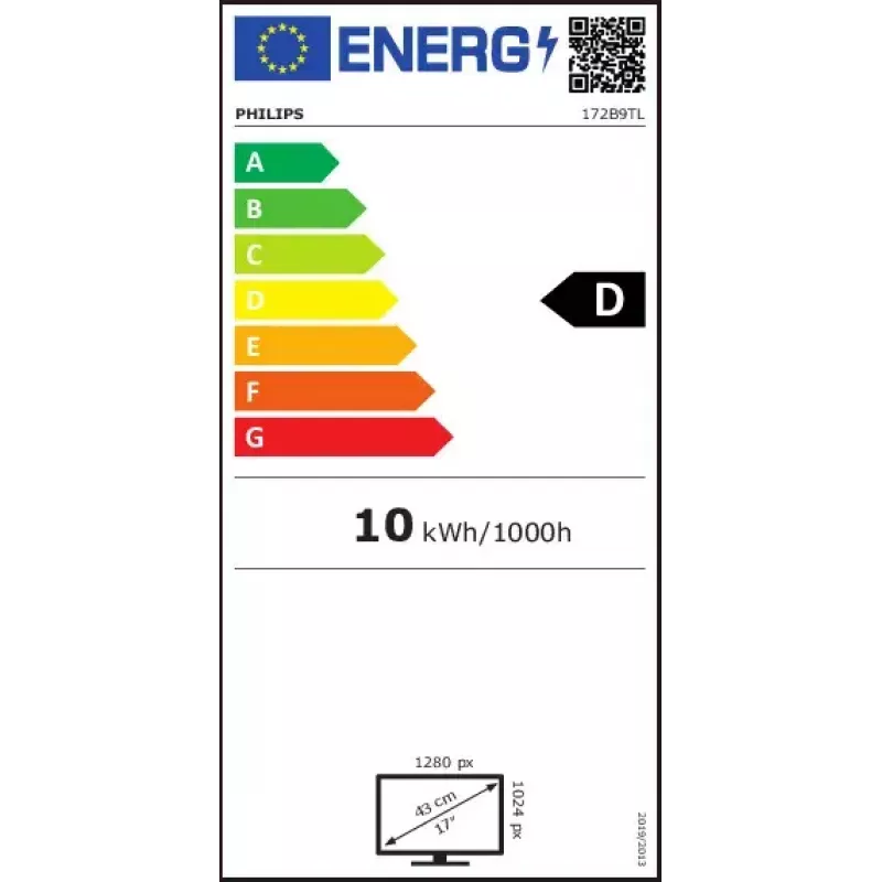 Philips 172B9TL/00 arvutimonitor 43,2 cm (17 tolli) 1280 x 1024 pikslit Full HD LCD puuteekraan Must