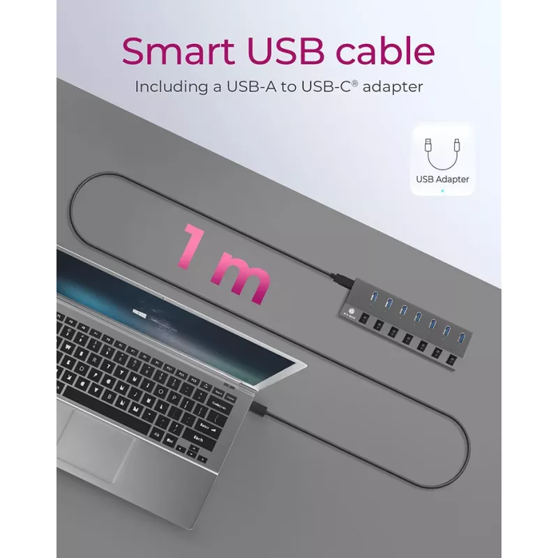 ICY BOX IB-HUB1701-C3 USB 3.2 Gen 1 (3.1 Gen 1) Type-B 5000 Mbit/s Antratsiit