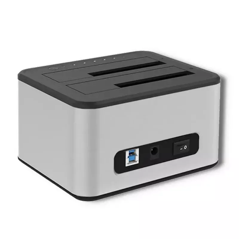 Dokkimisjaam QOLTEC 5316 2x 2,5/3,5-tollisele HDD/SSD-le, SATA, USB 3.0 (5 Gb/s), alumiiniumkorpus