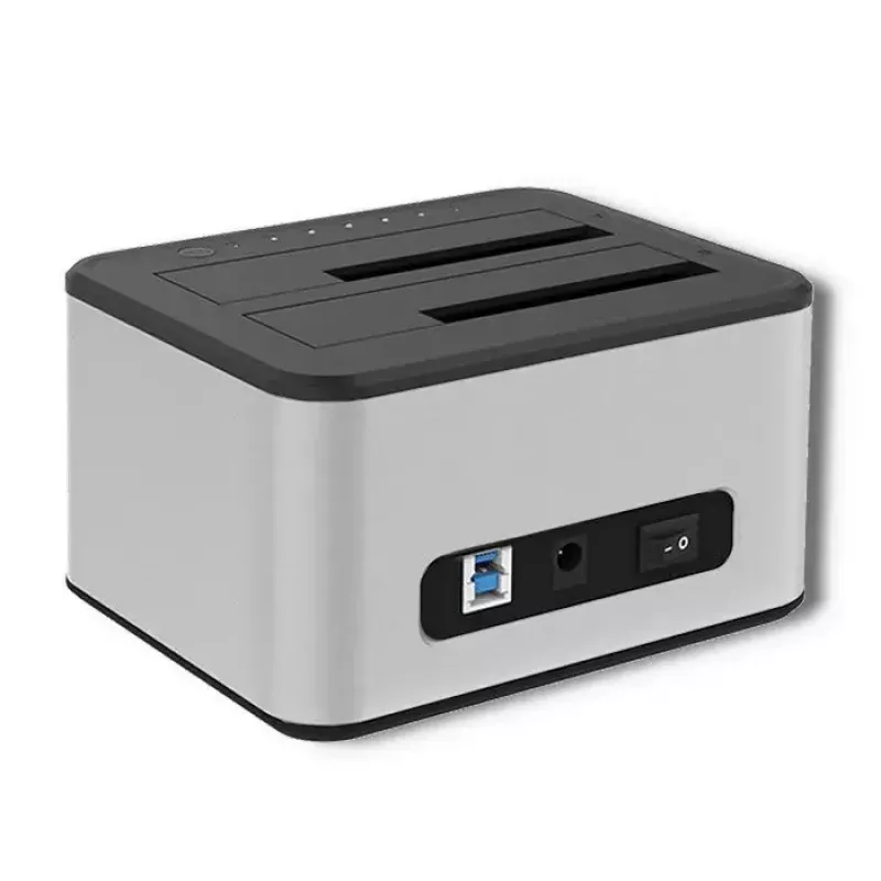 Dokkimisjaam QOLTEC 5316 2x 2,5/3,5-tollisele HDD/SSD-le, SATA, USB 3.0 (5 Gb/s), alumiiniumkorpus