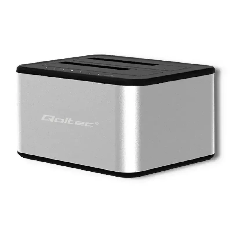 Dokkimisjaam QOLTEC 5316 2x 2,5/3,5-tollisele HDD/SSD-le, SATA, USB 3.0 (5 Gb/s), alumiiniumkorpus