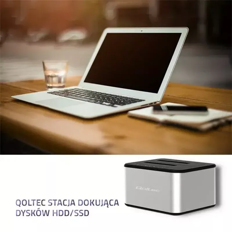 Dokkimisjaam QOLTEC 5316 2x 2,5/3,5-tollisele HDD/SSD-le, SATA, USB 3.0 (5 Gb/s), alumiiniumkorpus
