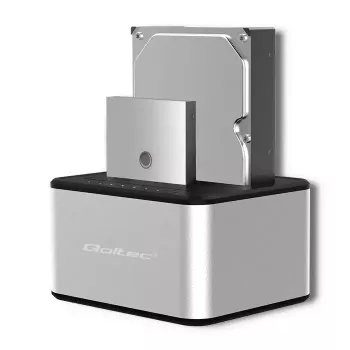Dokkimisjaam QOLTEC 5316 2x 2,5/3,5-tollisele HDD/SSD-le, SATA, USB 3.0 (5 Gb/s), alumiiniumkorpus