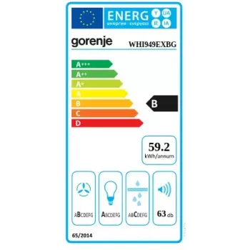 Gorenje WHI949EXBG õhupuhasti, seinale paigaldatav, hõbedane, roostevaba teras, 608 m³/h