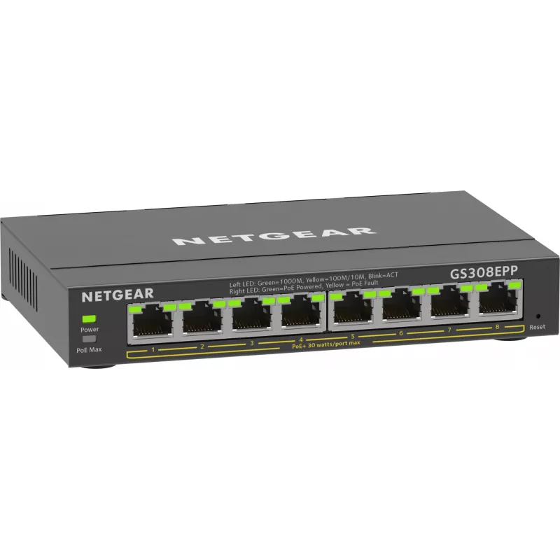NETGEAR 8-pordiline Gigabit Ethernet PoE+ lüliti (GS308EPP)