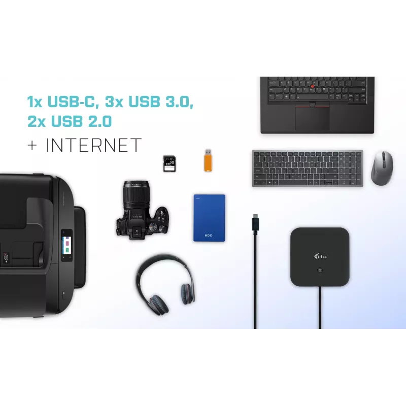 i-tec USB-C HDMI DP dokkimisjaam toiteedastusega 100 W + universaalne laadija 100 W