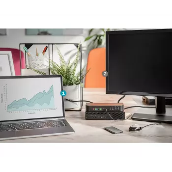 DIGITUS KVM-lüliti, 2x1 DP, DP/HDMI väljund, USB 4Kx2K@60Hz