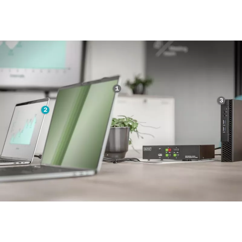 KVM-lüliti Digitus 4 porti ühe ekraaniga 4K HDMI
