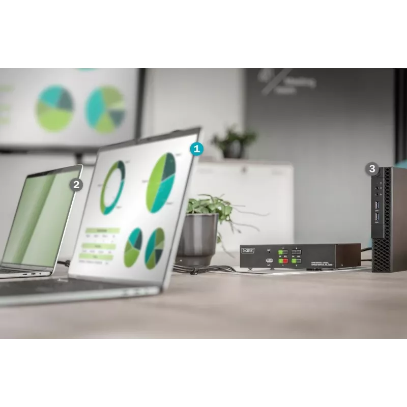 KVM-lüliti Digitus 4 porti ühe ekraaniga 4K HDMI
