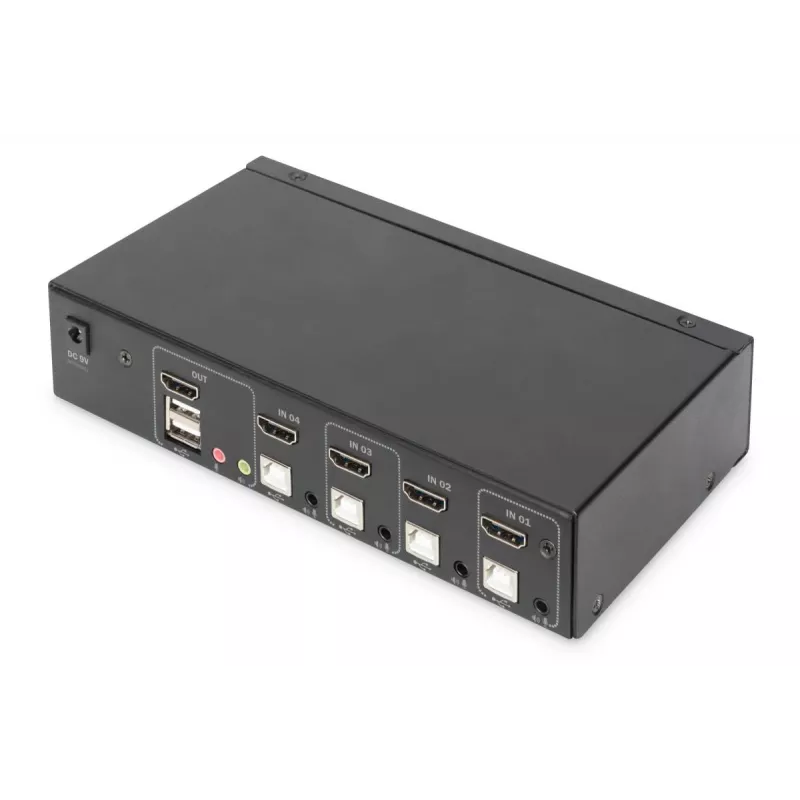 KVM-lüliti Digitus 4 porti ühe ekraaniga 4K HDMI