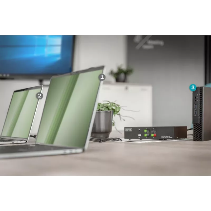 KVM-lüliti Digitus 4 porti ühe ekraaniga 4K HDMI