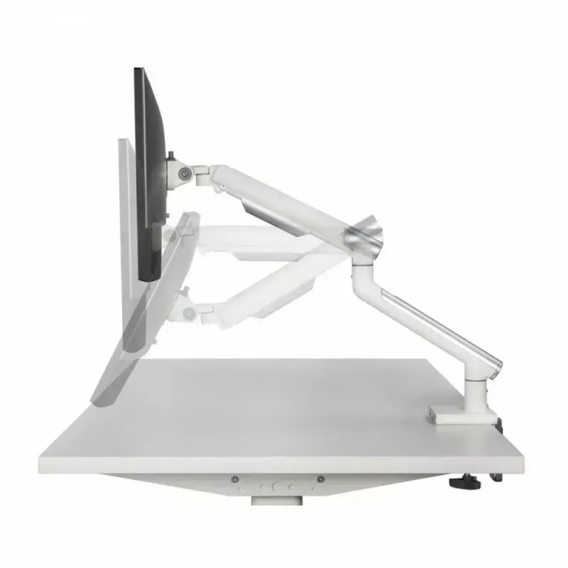 Monitorilaud ART RAMM L-19GD 17–32 tolli monitoridele, gaasiabiga, 2–9 kg, 2x USB 3.0, valge, klamber