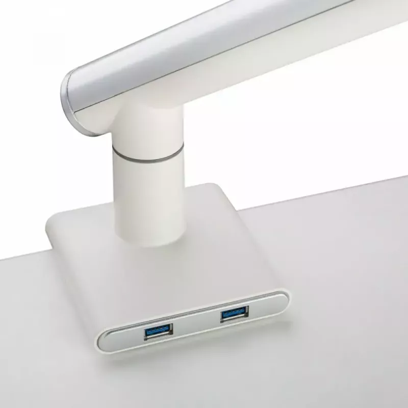 Monitorilaud ART RAMM L-19GD 17–32 tolli monitoridele, gaasiabiga, 2–9 kg, 2x USB 3.0, valge, klamber