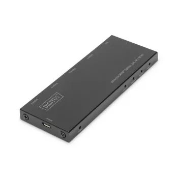 DIGITUS Ultra Slim HDMI Splitter, 1x4, 4K/60Hz HDR, HDCP 2.2, 18 Gbps, toiteallikaga Micro USB