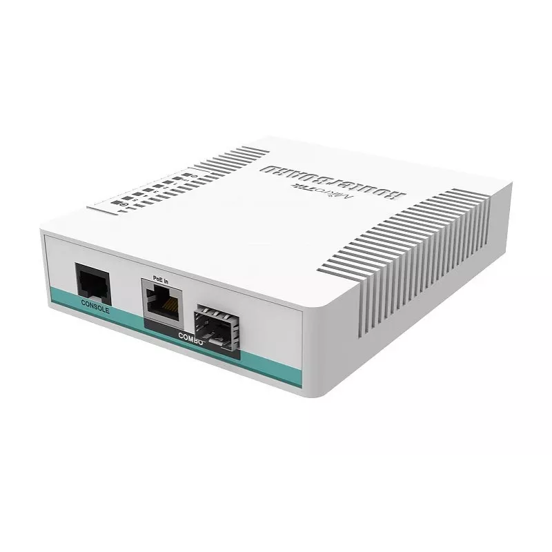 Võrgulüliti MikroTik CRS106-1C-5S — 5× Gigabit RJ-45, 5× SFP, PoE, 30V alalisvool