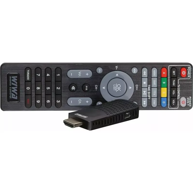 DVB-T/DVB-T2 vastuvõtja WIWA H.265 MINI — H.265 HD digitaalne maapealse televisiooni tuuner, Full HD, HDMI, USB, 5V/1,5A