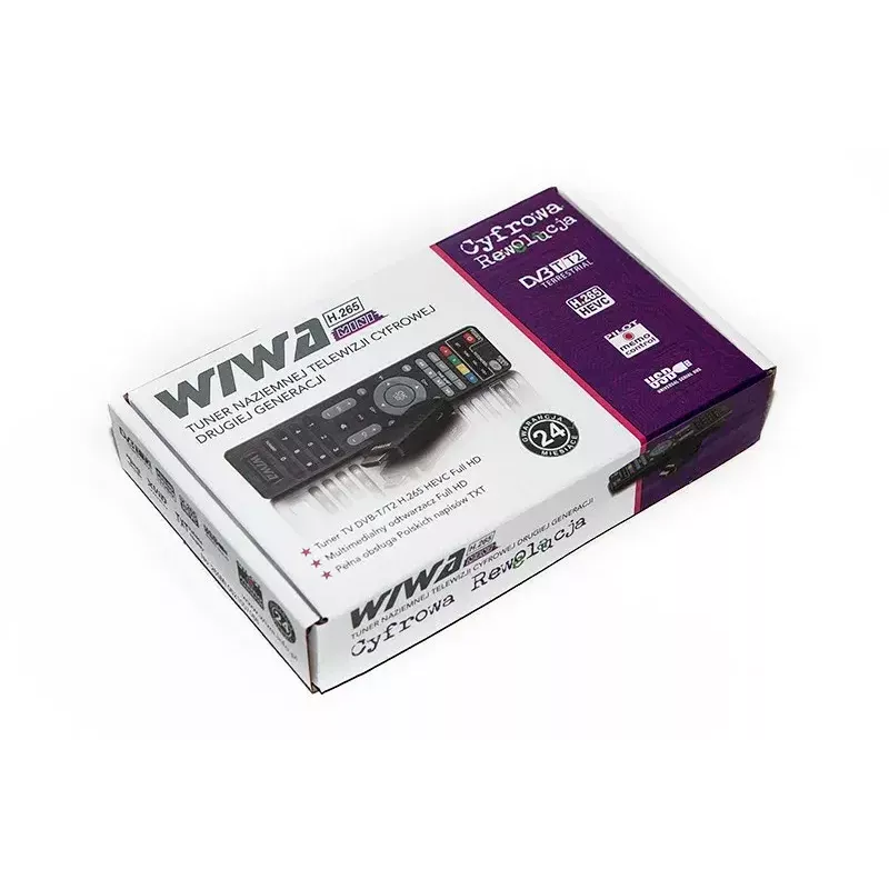 DVB-T/DVB-T2 vastuvõtja WIWA H.265 MINI — H.265 HD digitaalne maapealse televisiooni tuuner, Full HD, HDMI, USB, 5V/1,5A