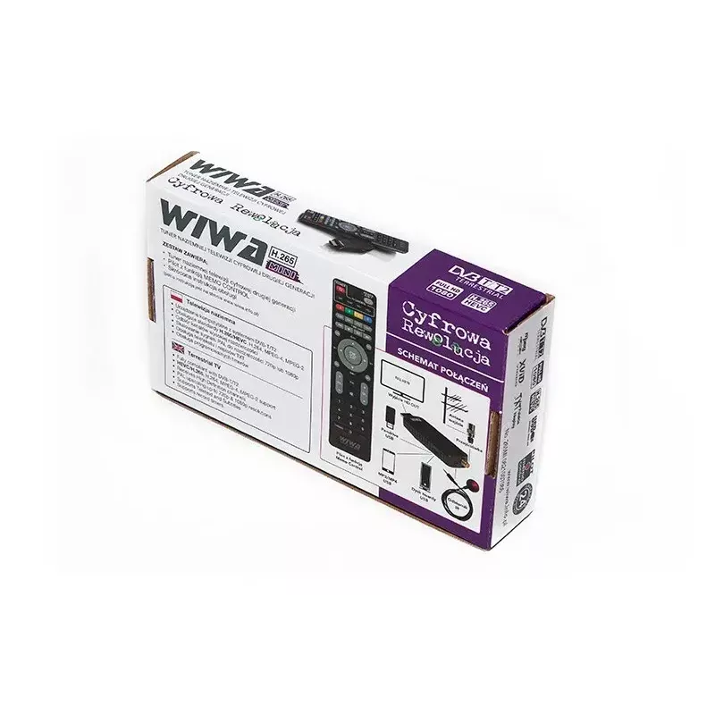 DVB-T/DVB-T2 vastuvõtja WIWA H.265 MINI — H.265 HD digitaalne maapealse televisiooni tuuner, Full HD, HDMI, USB, 5V/1,5A