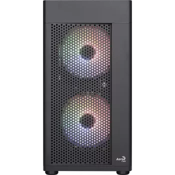Aerocool HEXFORMBKV2 Micro ATX arvuti korpus 3 ventilaatoriga FRGB must