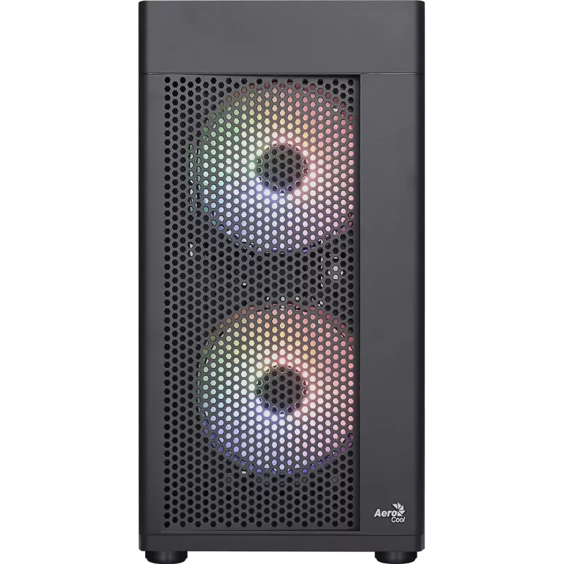 Aerocool HEXFORMBKV2 Micro ATX arvuti korpus 3 ventilaatoriga FRGB must