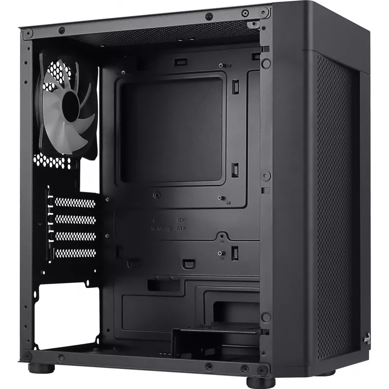 Aerocool HEXFORMBKV2 Micro ATX arvuti korpus 3 ventilaatoriga FRGB must