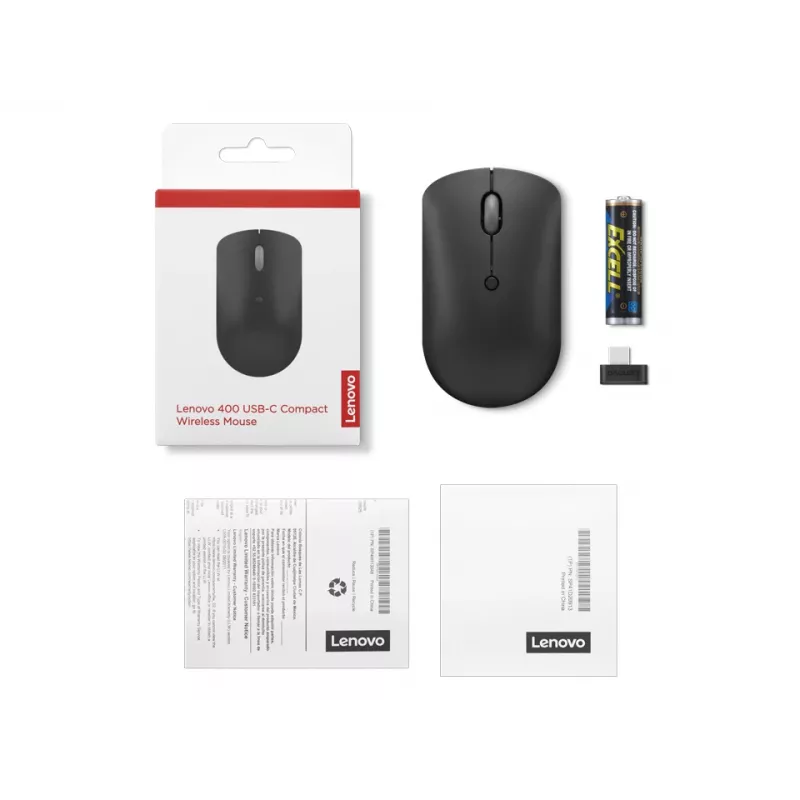 Lenovo 400 hiir Office Kahekäeline RF Juhtmevaba Optiline 2400 DPI