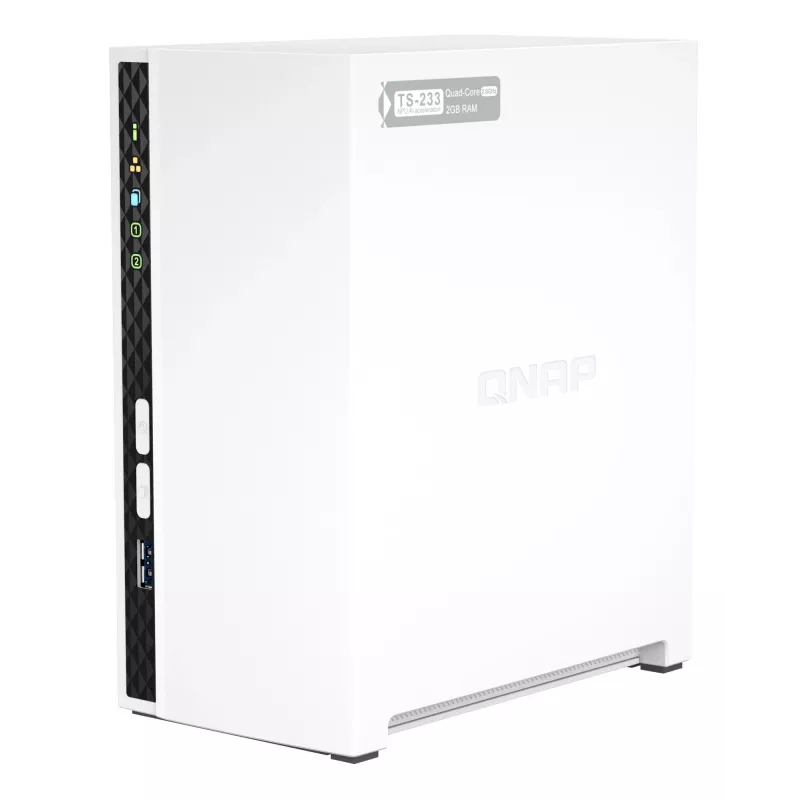 QNAP TS-233 NAS/server salvestusseade Torn ARM Cortex-A55 2 GB 0 TB QNAP QTS Valge