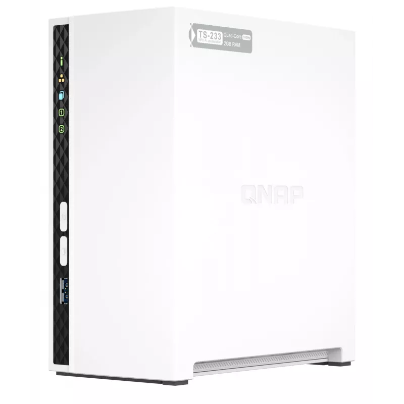 QNAP TS-233 NAS/server salvestusseade Torn ARM Cortex-A55 2 GB 0 TB QNAP QTS Valge
