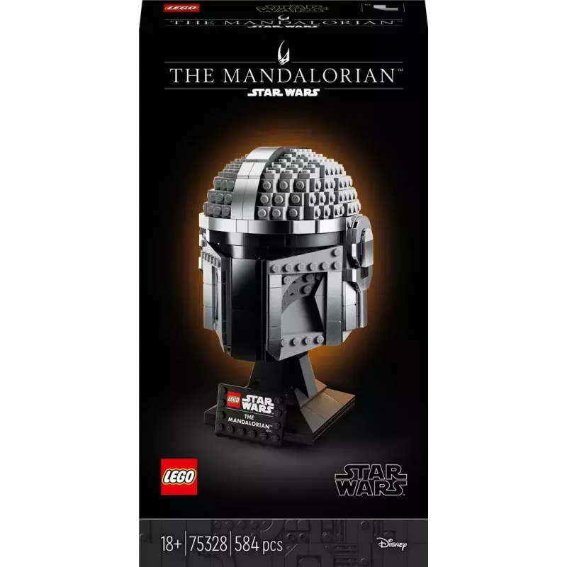 Konstruktsioonimänguasi LEGO Mandaloriani kiiver 75328 — Star Warsi väljapanekumudel, kogutav komplekt, 584 tükki, vanusele 18+