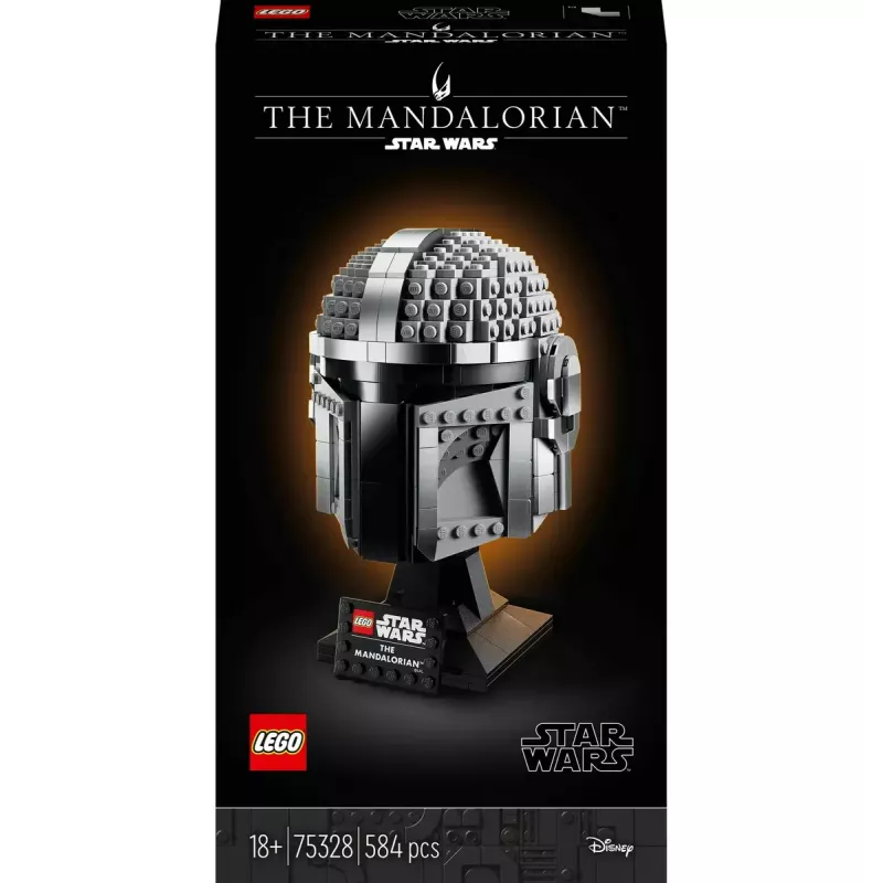 Konstruktsioonimänguasi LEGO Mandaloriani kiiver 75328 — Star Warsi väljapanekumudel, kogutav komplekt, 584 tükki, vanusele 18+