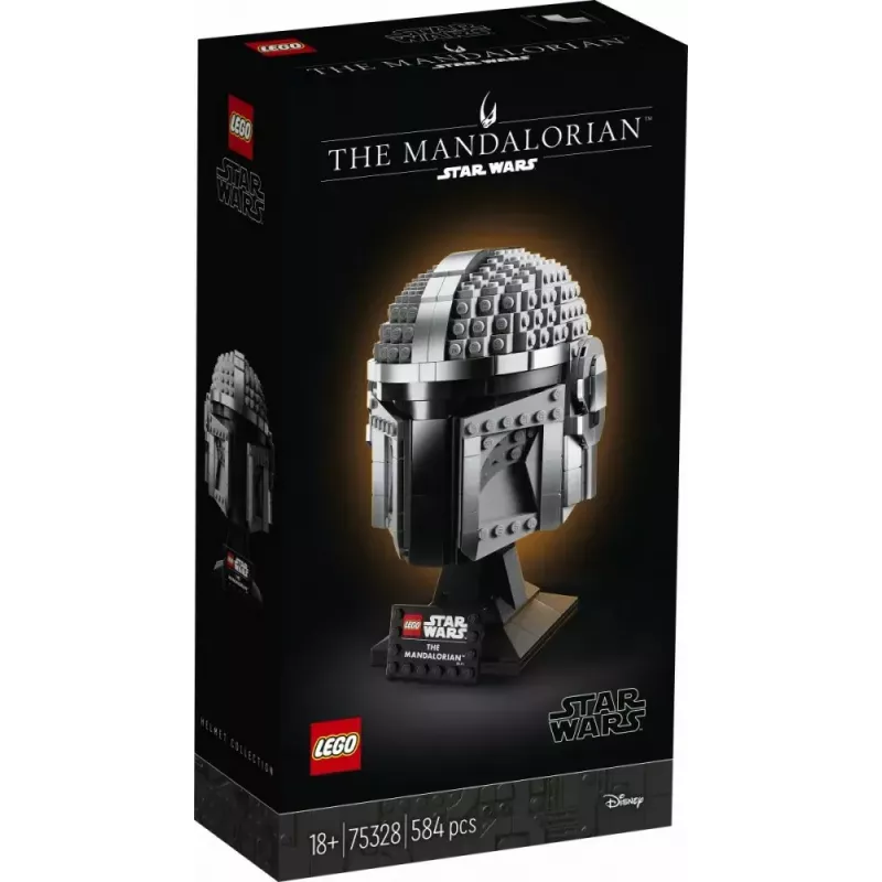 Konstruktsioonimänguasi LEGO Mandaloriani kiiver 75328 — Star Warsi väljapanekumudel, kogutav komplekt, 584 tükki, vanusele 18+