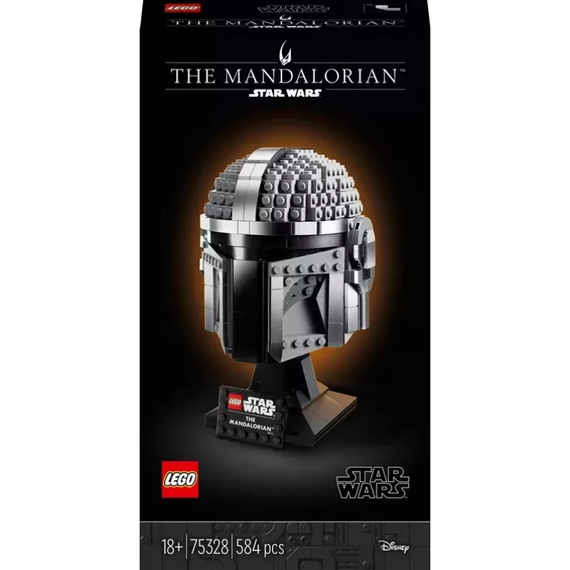 Konstruktsioonimänguasi LEGO Mandaloriani kiiver 75328 — Star Warsi väljapanekumudel, kogutav komplekt, 584 tükki, vanusele 18+
